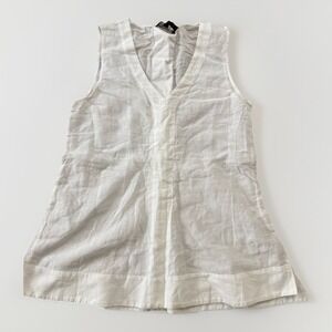 Theory  Top Blouse Shirt P Small Women's White Sleeveless Modern Casual Womens